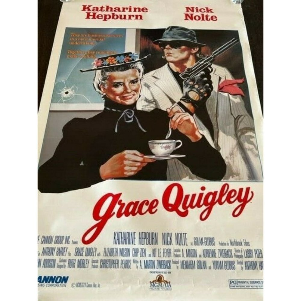 Movie Theater Cinema Poster vtg Lobby Card 1985 Grace Quigley Nick Nolte Hepburn